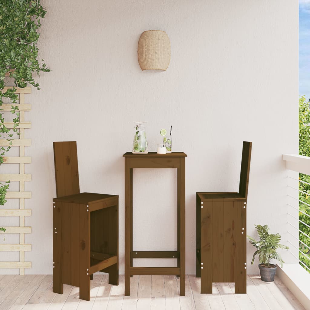 Barové Stoličky 2 Ks 40 X 48,5 X 115,5 Cm Masivní Borové Dřevo