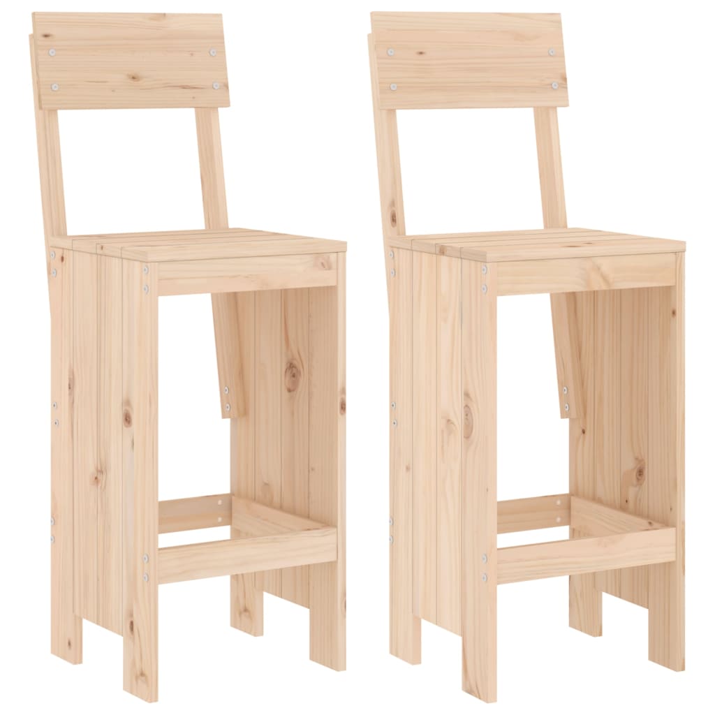 Barové Stoličky 2 Ks 40 X 48,5 X 115,5 Cm Masivní Borové Dřevo