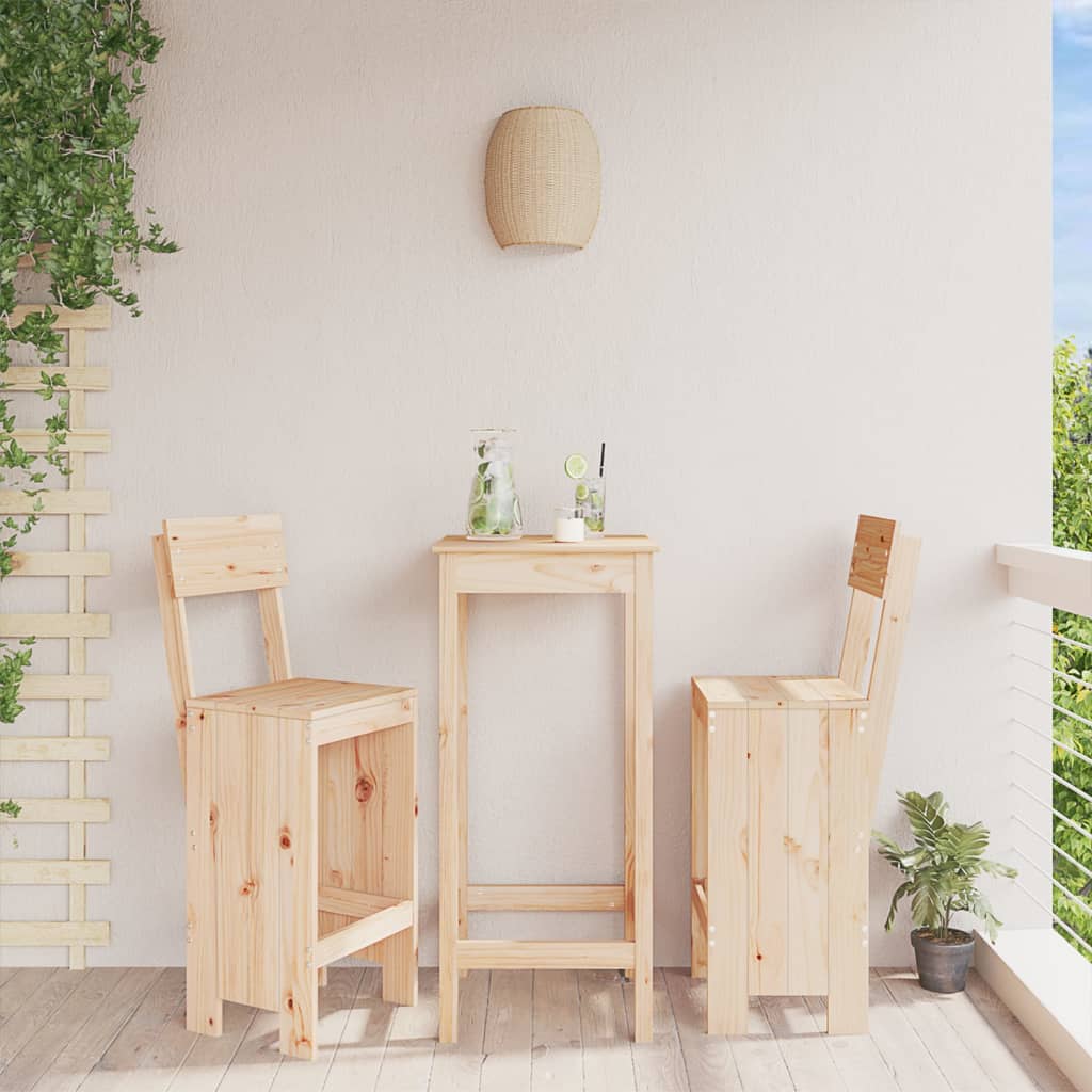 Barové Stoličky 2 Ks 40 X 48,5 X 115,5 Cm Masivní Borové Dřevo