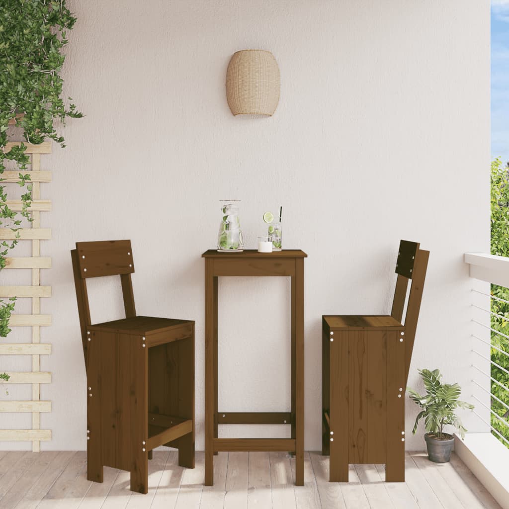 Barové Stoličky 2 Ks 40 X 48,5 X 115,5 Cm Masivní Borové Dřevo