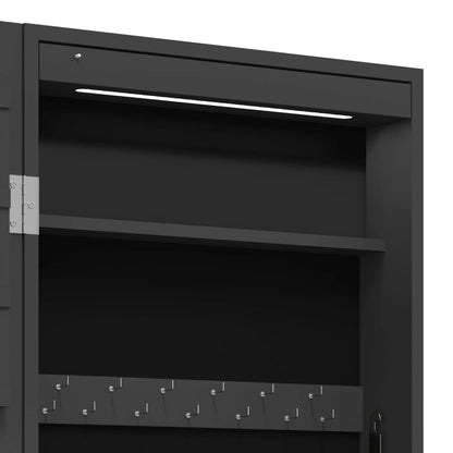 Zrcadlová Šperkovnice S Led Světly Nástěnná Černá