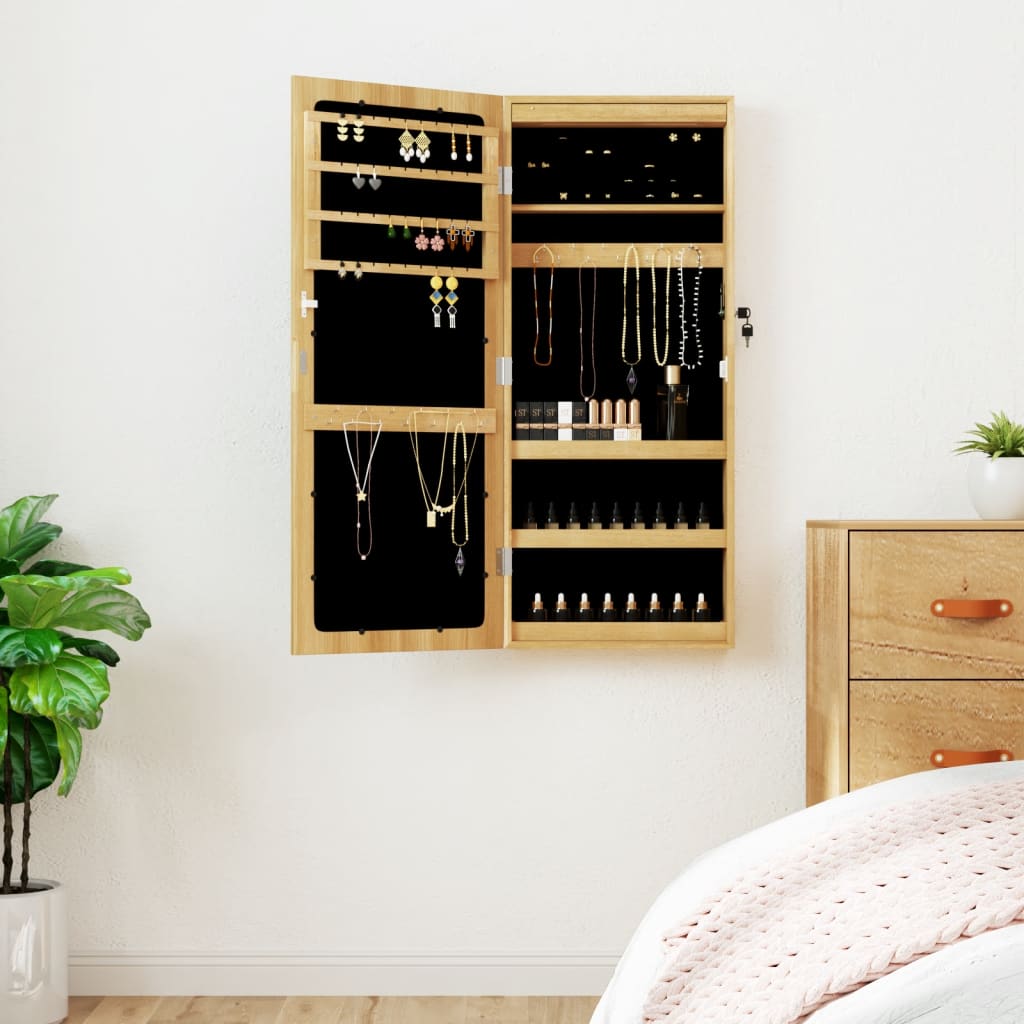 Zrcadlová Šperkovnice S Led Světly Nástěnná