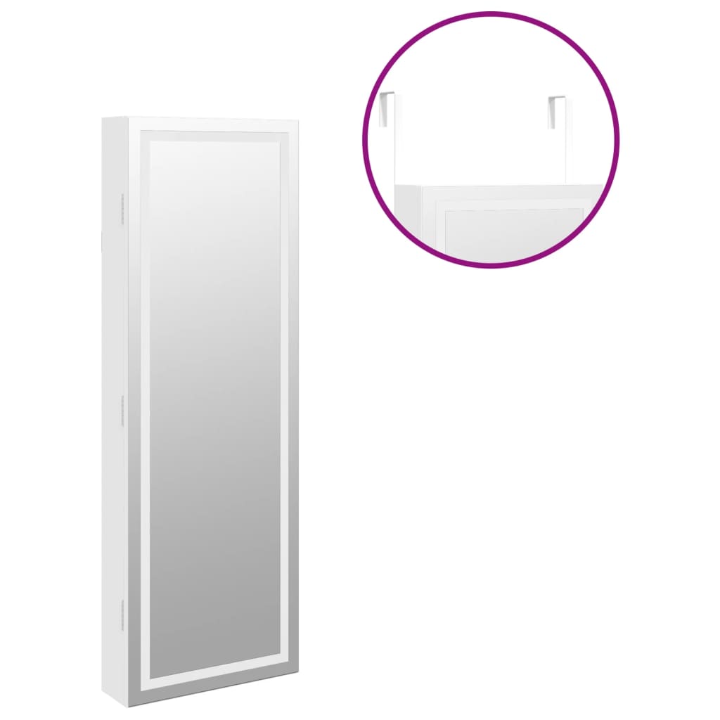 Zrcadlová Šperkovnice S Led Světly Nástěnná