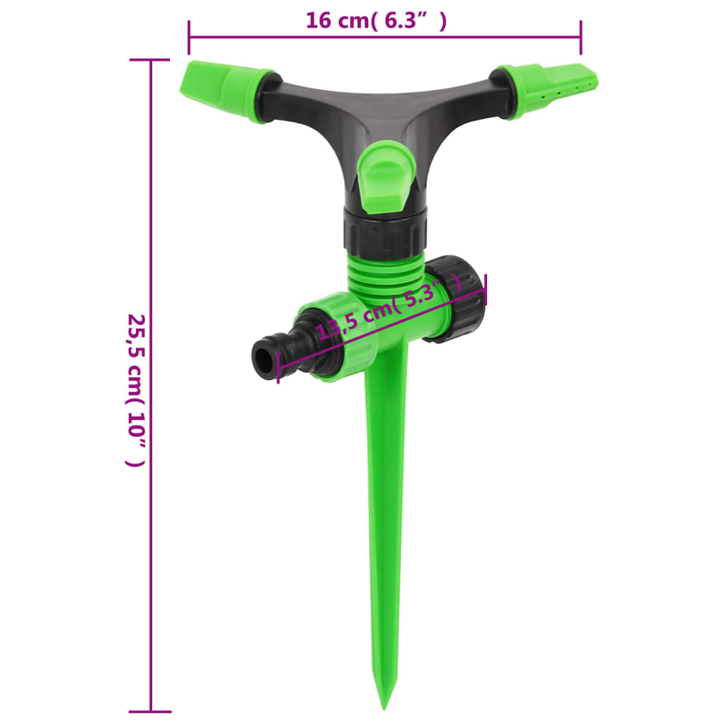 Rotační postřikovače 4 ks zelené a černé 16x13,5x25,5 cm ABS&PP