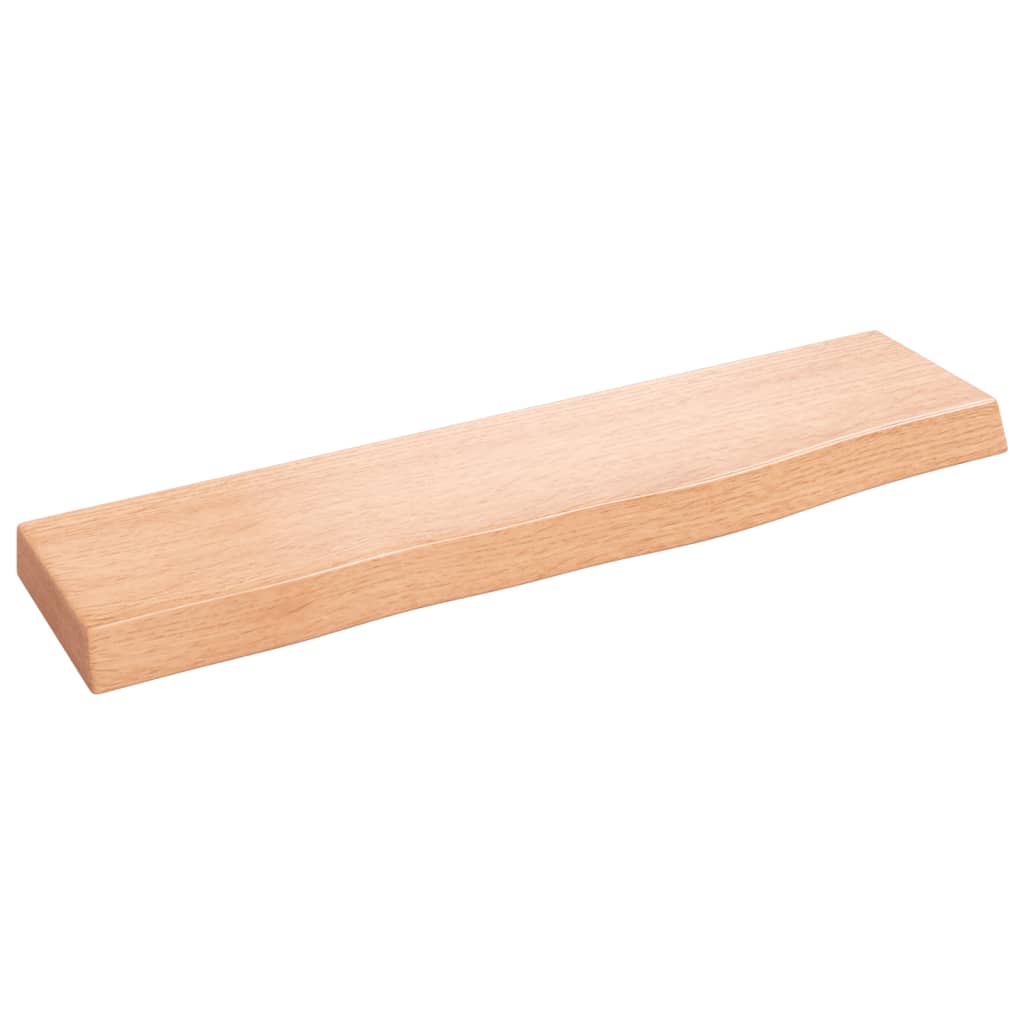Nástěnná Police Světle Hnědá 40X10X2 Cm Ošetřený Masivní Dub Přírodní
