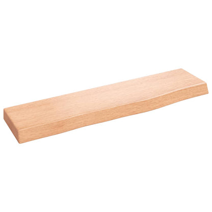 Nástěnná Police Světle Hnědá 40X10X2 Cm Ošetřený Masivní Dub Přírodní