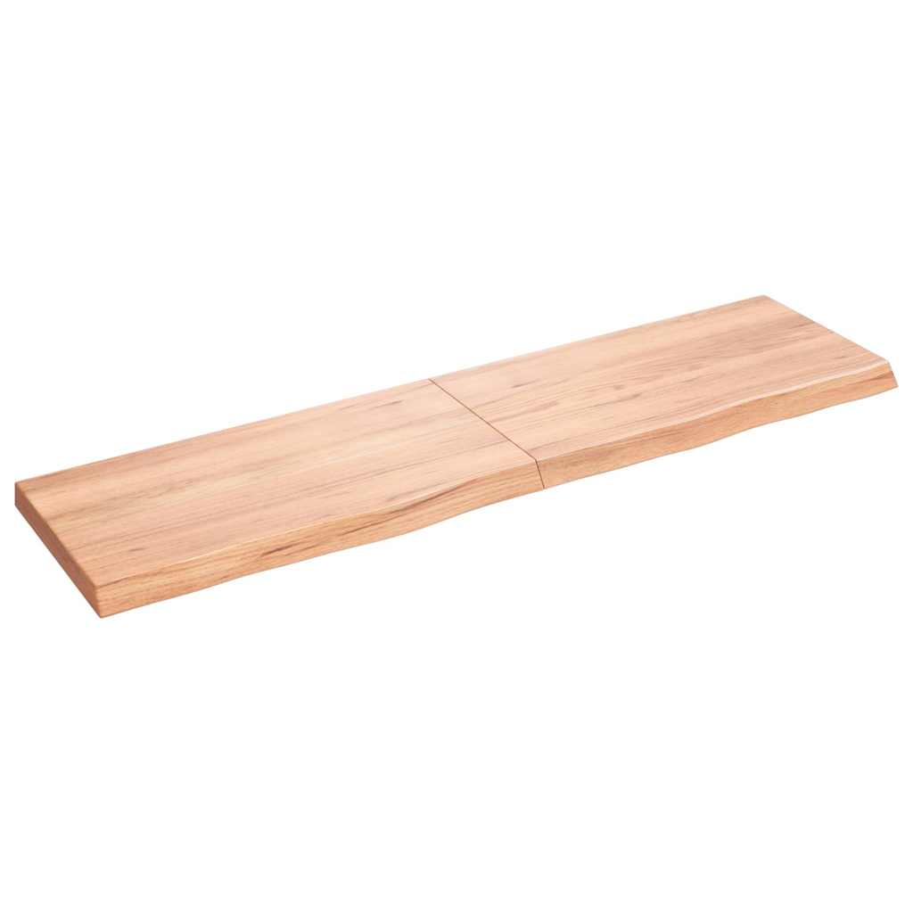 Nástěnná Police Hnědá 120X60X(2-4)Cm Ošetřený Masivní Dub Světle Hnědá