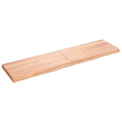 Nástěnná Police Hnědá 120X60X(2-4)Cm Ošetřený Masivní Dub Světle Hnědá