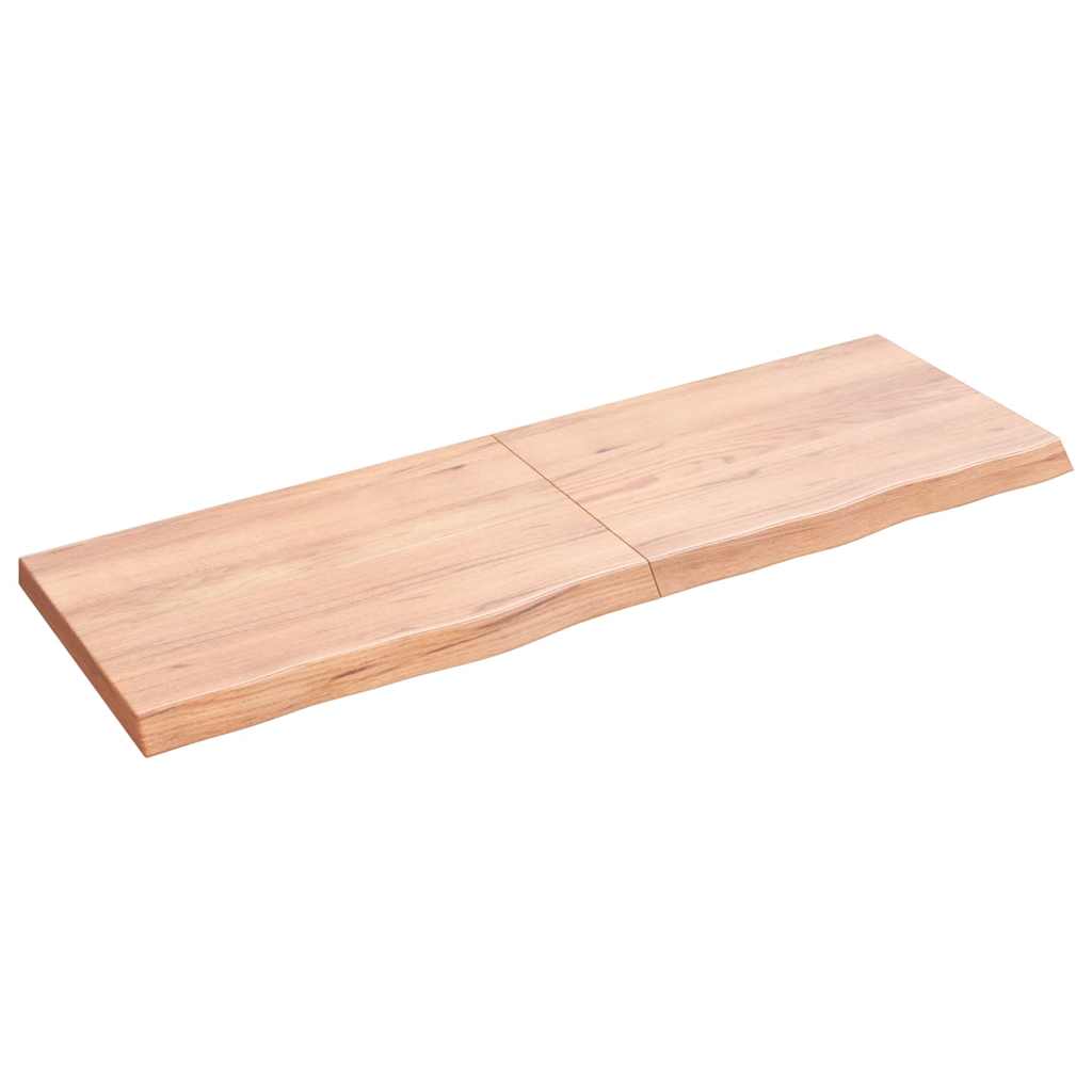 Nástěnná Police Hnědá 120X60X(2-4)Cm Ošetřený Masivní Dub Světle Hnědá