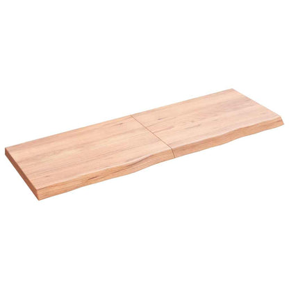 Nástěnná Police Hnědá 120X60X(2-4)Cm Ošetřený Masivní Dub Světle Hnědá
