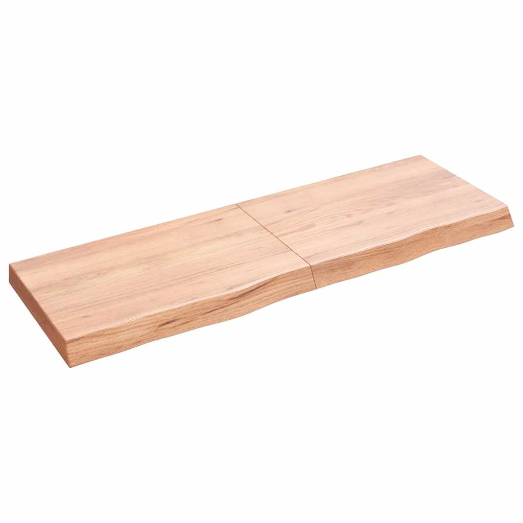 Nástěnná Police Hnědá 120X60X(2-4)Cm Ošetřený Masivní Dub Světle Hnědá