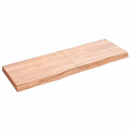 Nástěnná Police Hnědá 120X60X(2-4)Cm Ošetřený Masivní Dub Světle Hnědá