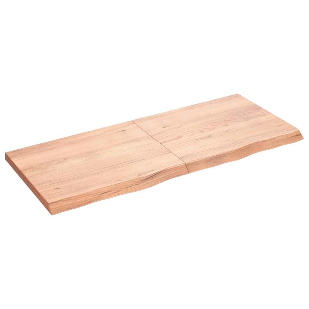 Nástěnná Police Hnědá 120X60X(2-4)Cm Ošetřený Masivní Dub Světle Hnědá