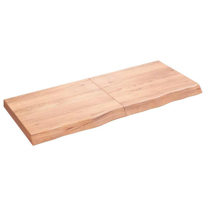 Nástěnná Police Hnědá 120X60X(2-4)Cm Ošetřený Masivní Dub Světle Hnědá