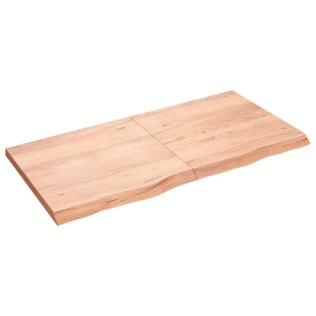 Nástěnná Police Hnědá 120X60X(2-4)Cm Ošetřený Masivní Dub Světle Hnědá
