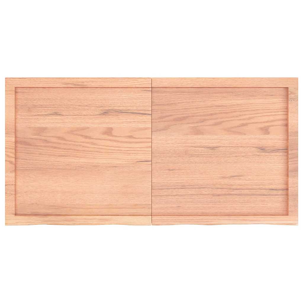 Nástěnná Police Hnědá 120X60X(2-4)Cm Ošetřený Masivní Dub Světle Hnědá