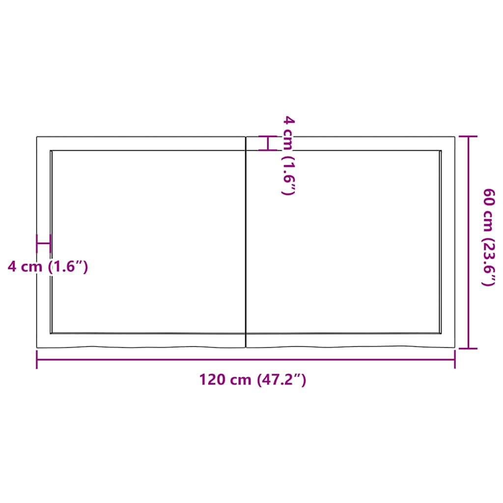 Nástěnná Police Hnědá 120X60X(2-4)Cm Ošetřený Masivní Dub Světle Hnědá