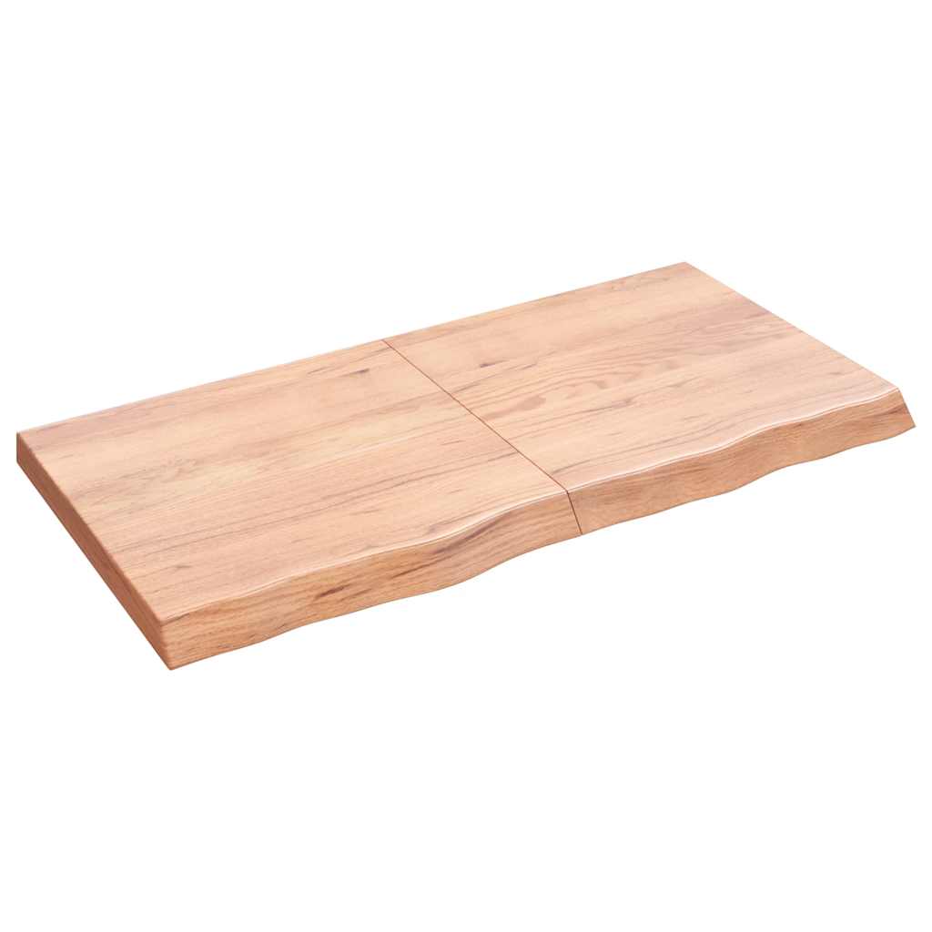 Nástěnná Police Hnědá 120X60X(2-4)Cm Ošetřený Masivní Dub Světle Hnědá