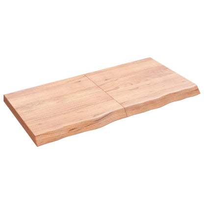 Nástěnná Police Hnědá 120X60X(2-4)Cm Ošetřený Masivní Dub Světle Hnědá