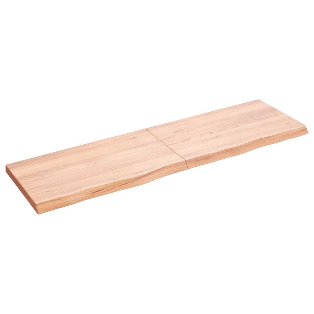 Nástěnná Police Hnědá 120X60X(2-4)Cm Ošetřený Masivní Dub Světle Hnědá