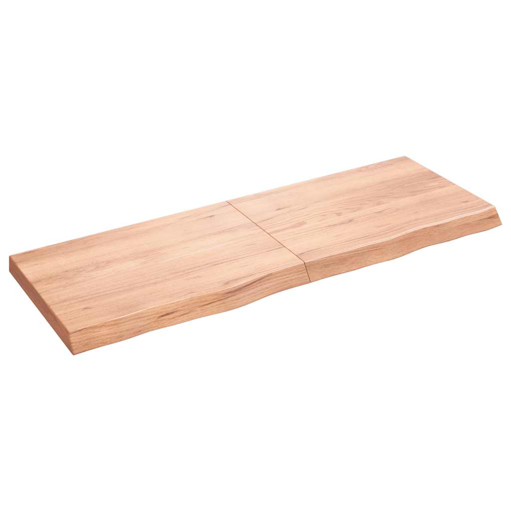 Nástěnná Police Hnědá 120X60X(2-4)Cm Ošetřený Masivní Dub Světle Hnědá