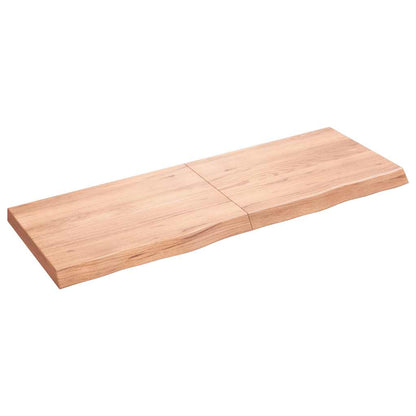 Nástěnná Police Hnědá 120X60X(2-4)Cm Ošetřený Masivní Dub Světle Hnědá