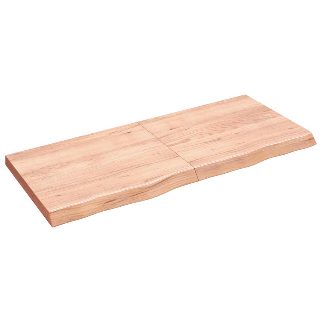 Nástěnná Police Hnědá 120X60X(2-4)Cm Ošetřený Masivní Dub Světle Hnědá
