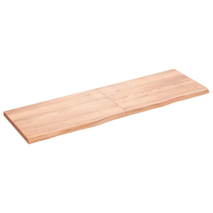 Nástěnná Police Hnědá 120X60X(2-4)Cm Ošetřený Masivní Dub Světle Hnědá