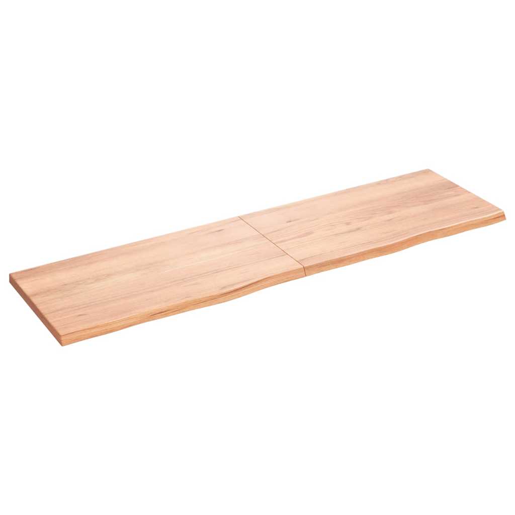 Nástěnná Police Hnědá 120X60X(2-4)Cm Ošetřený Masivní Dub Světle Hnědá
