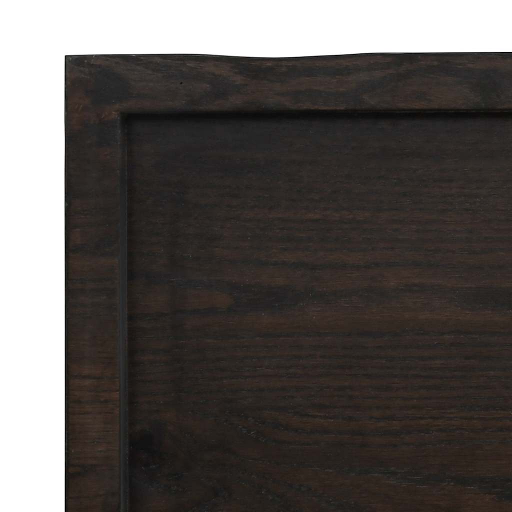 Nástěnná Police 200X60X(2-4)Cm Ošetřený Masivní Dub Tmavě Hnědá