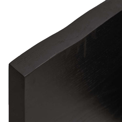 Nástěnná Police 200X60X(2-4)Cm Ošetřený Masivní Dub Tmavě Hnědá