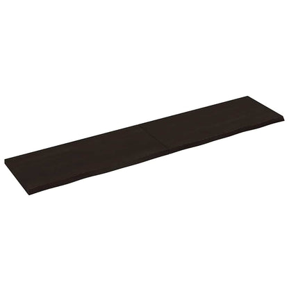 Nástěnná Police 200X60X(2-4)Cm Ošetřený Masivní Dub Tmavě Hnědá