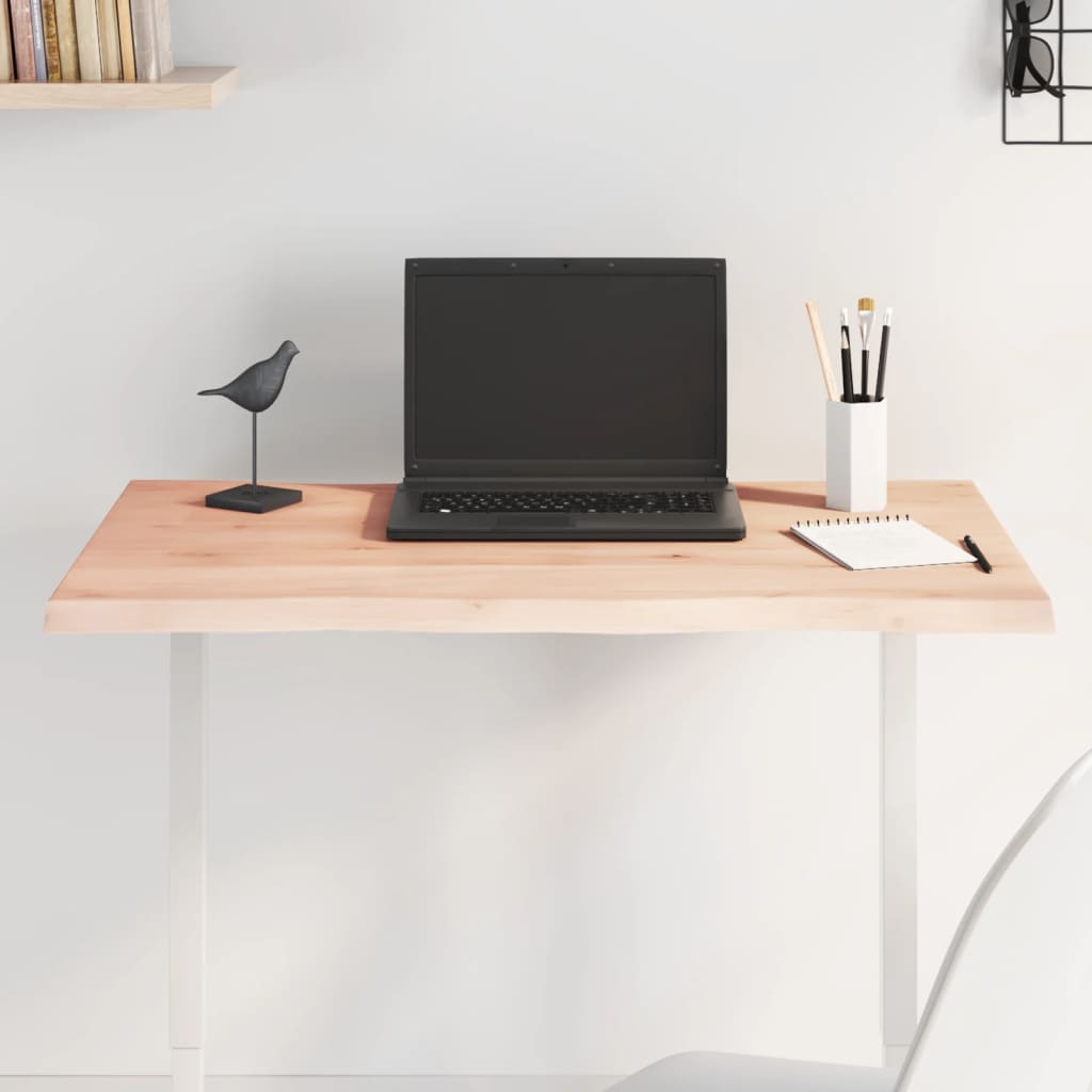 Stolní Deska 120X50X(2-6)Cm Neošetřený Masivní Dřevo Živá Hrana Přírodní