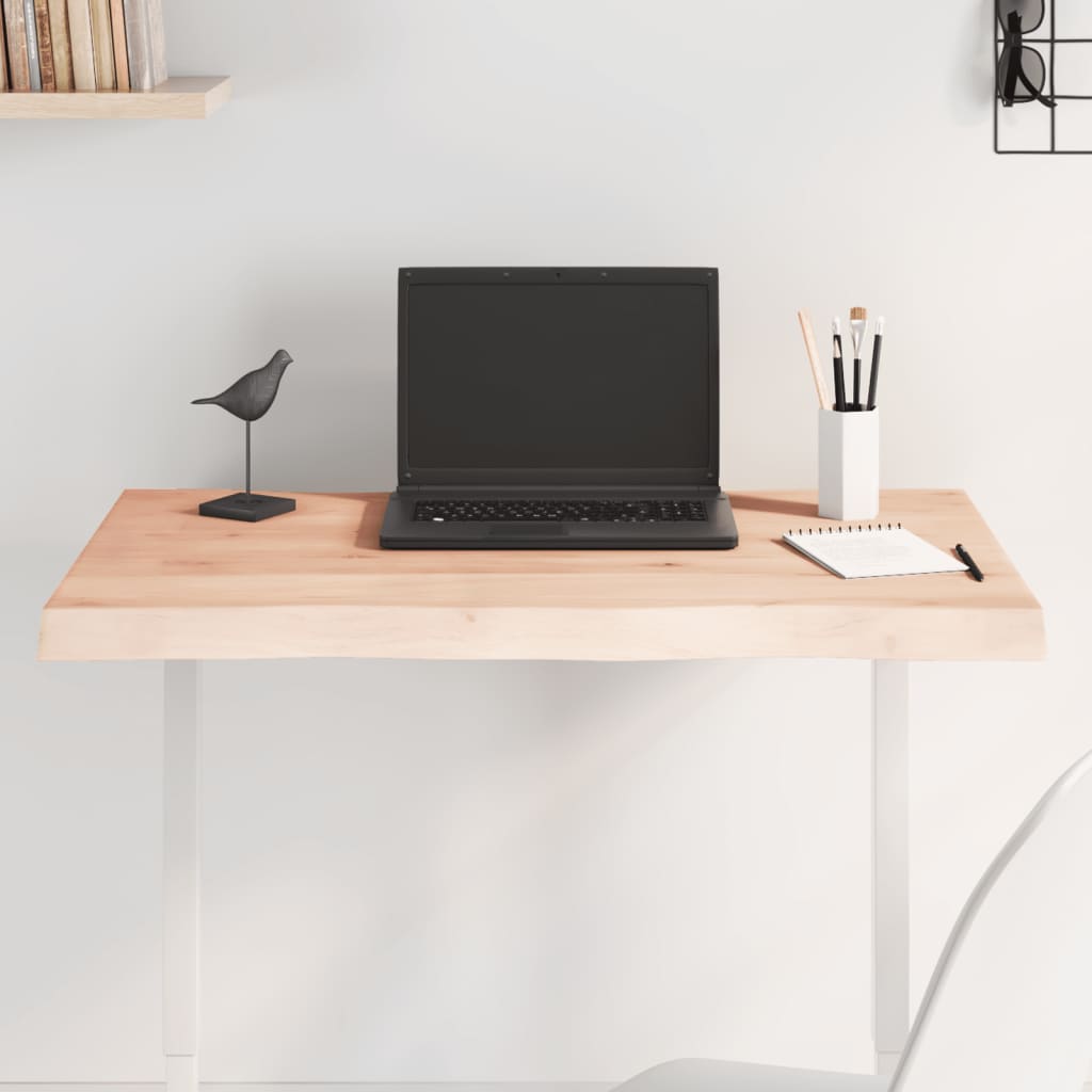 Stolní Deska 120X50X(2-6)Cm Neošetřený Masivní Dřevo Živá Hrana Přírodní