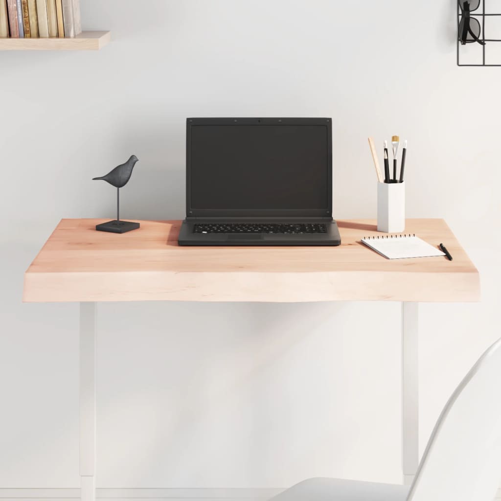 Stolní Deska 120X50X(2-6)Cm Neošetřený Masivní Dřevo Živá Hrana Přírodní