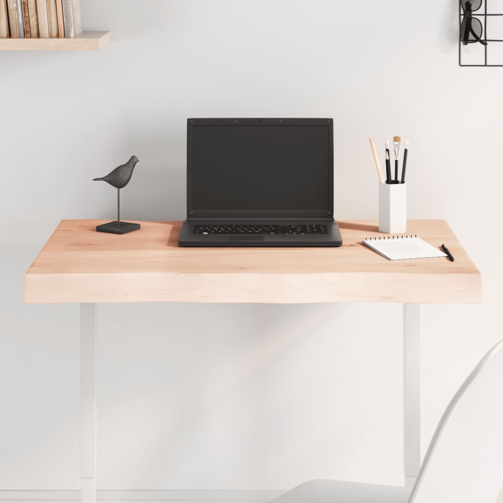 Stolní Deska 120X50X(2-6)Cm Neošetřený Masivní Dřevo Živá Hrana Přírodní