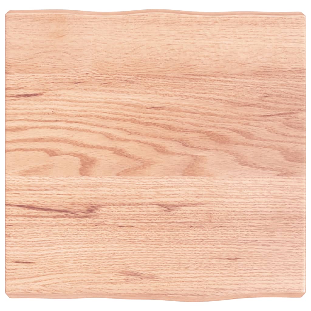 Stolní Deska Světle Hnědá 40X40X(2-4)Cm Ošetřený Dub Živá Hrana