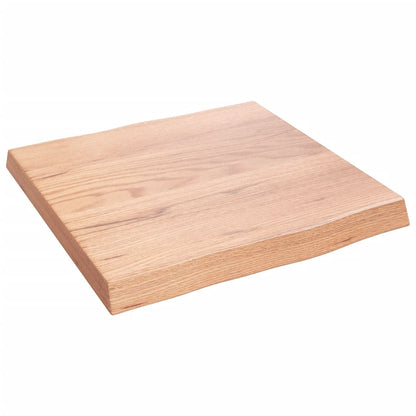Stolní Deska Světle Hnědá 40X40X(2-4)Cm Ošetřený Dub Živá Hrana