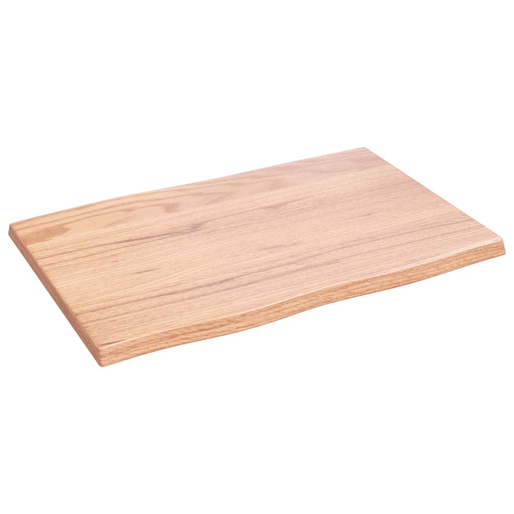 Stolní Deska Světle Hnědá 60X40X2 Cm Ošetřený Dub Živá Hrana