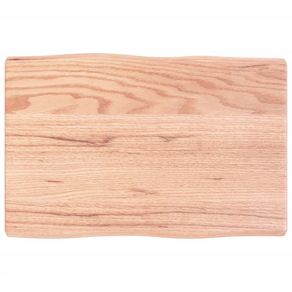 Stolní Deska Světle Hnědá 60X40X(2-4)Cm Ošetřený Dub Živá Hrana