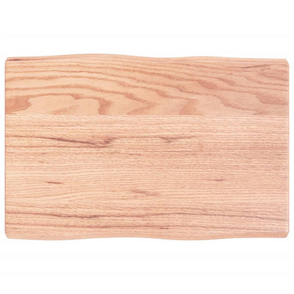 Stolní Deska Světle Hnědá 60X40X(2-4)Cm Ošetřený Dub Živá Hrana
