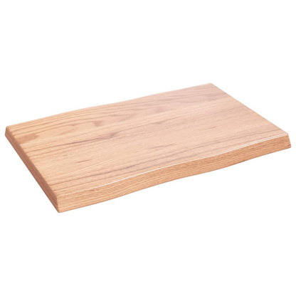 Stolní Deska Světle Hnědá 60X40X(2-4)Cm Ošetřený Dub Živá Hrana