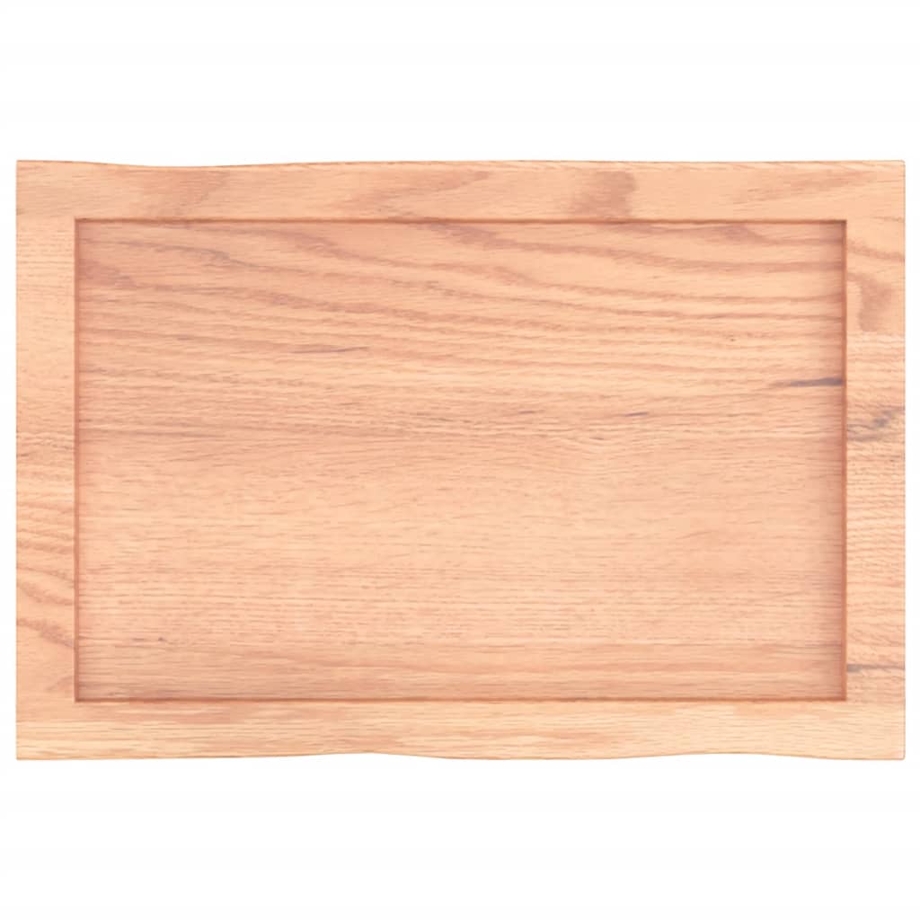 Stolní Deska Světle Hnědá 60X40X(2-4)Cm Ošetřený Dub Živá Hrana
