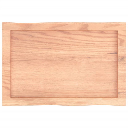 Stolní Deska Světle Hnědá 60X40X(2-4)Cm Ošetřený Dub Živá Hrana