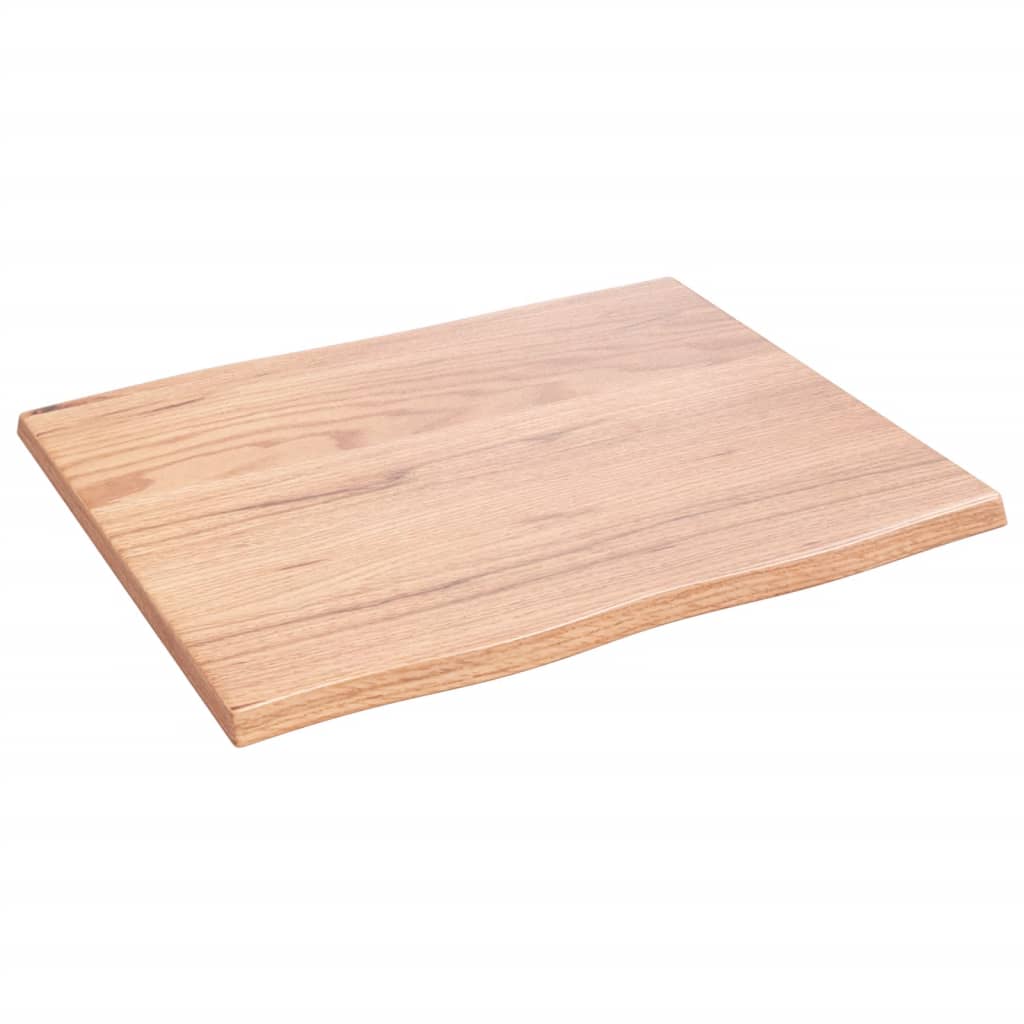 Stolní Deska Světle Hnědá 60X50X2 Cm Ošetřený Dub Živá Hrana