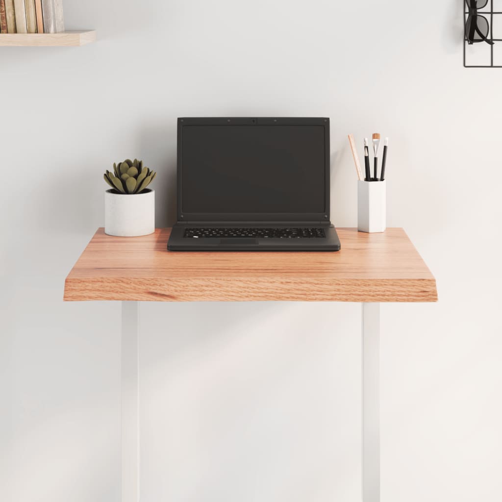 Stolní Deska Světle Hnědá 60X50X(2-4)Cm Ošetřený Dub Živá Hrana