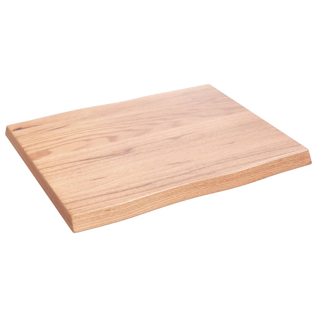 Stolní Deska Světle Hnědá 60X50X(2-4)Cm Ošetřený Dub Živá Hrana