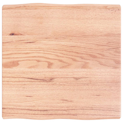 Stolní Deska Světle Hnědá 60X60X(2-4)Cm Ošetřený Dub Živá Hrana