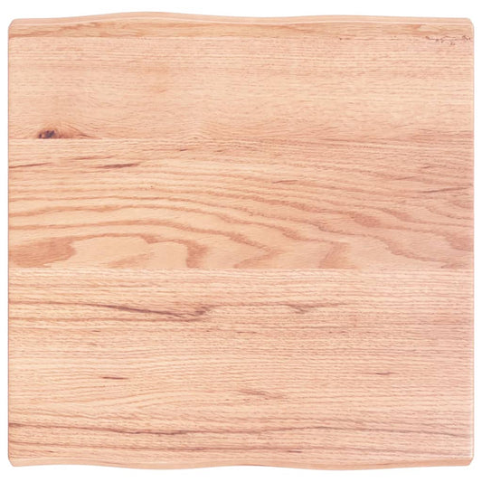 Stolní Deska Světle Hnědá 60X60X(2-4)Cm Ošetřený Dub Živá Hrana