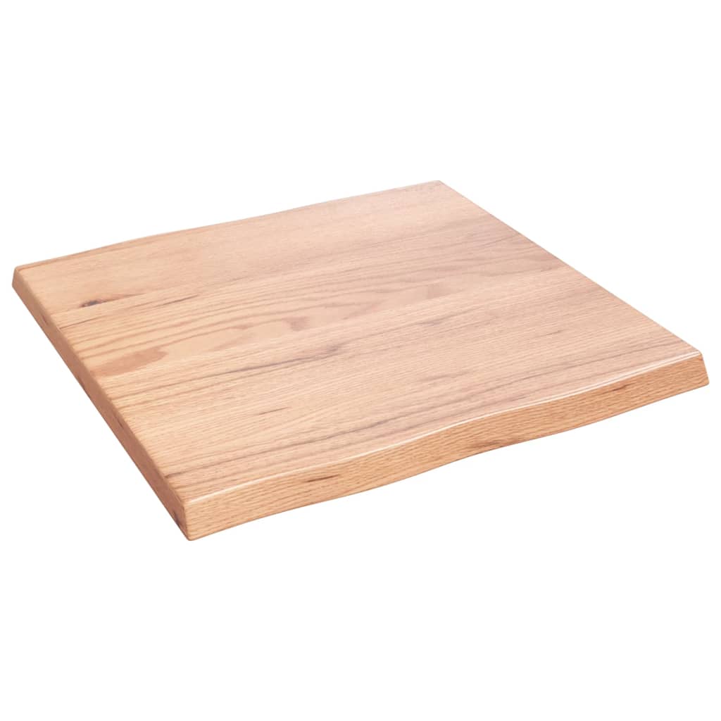 Stolní Deska Světle Hnědá 60X60X(2-4)Cm Ošetřený Dub Živá Hrana